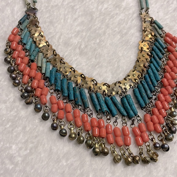 Vintage Egyptian Revival Bib Necklace - Picture 2 of 8